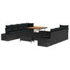 vidaXL Tuinbankenset 11 st Zwart poly rattan