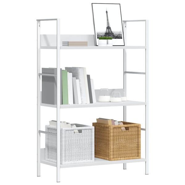 vidaXL Boekenkast met 3 schappen 60x27,6x90,5 cm bewerkt hout wit