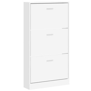 vidaXL Schoenenkast Wit 59x17x108 cm Bewerkt Hout