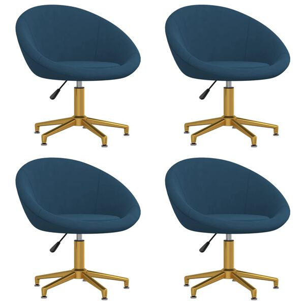 vidaXL Eetkamerstoelen 4 st fluweel blauw