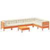 vidaXL 8-delige Loungeset met kussens massief grenenhout wasbruin