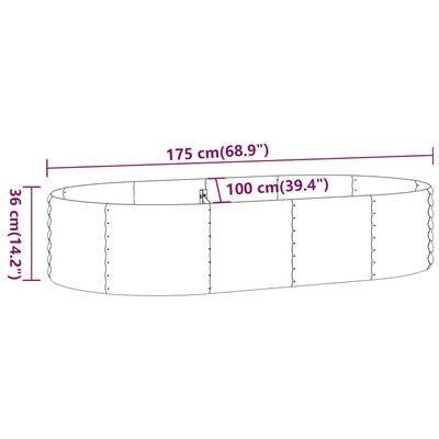 vidaXL Plantenbak 175x100x36 cm gepoedercoat staal groen