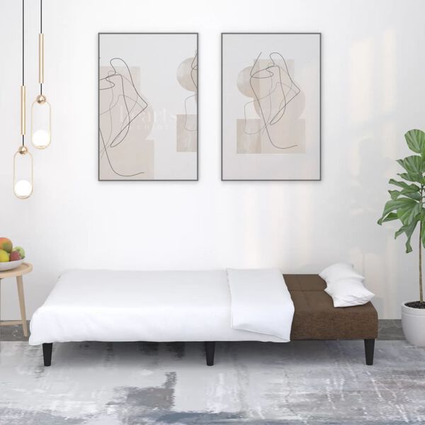 vidaXL Slaapbank 2-zits microvezelstof bruin