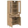 vidaXL Hoge kast met lade Artisan Eiken 69,5 x 34 x 90 cm Bewerkt hout