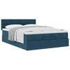 vidaXL Ottoman bed met matras 140x190cm fluweel donkerblauw