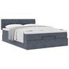 vidaXL Ottoman bed met matras 140x200cm fluweel donkergrijs