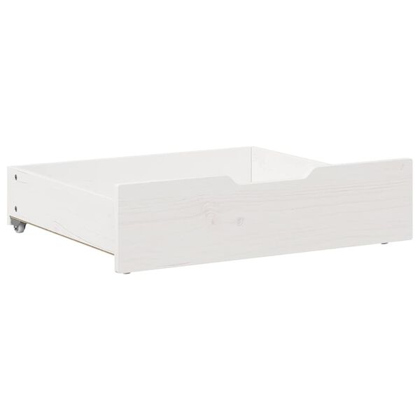 vidaXL Bedlades 2 st 65x55x17 cm massief grenenhout wit