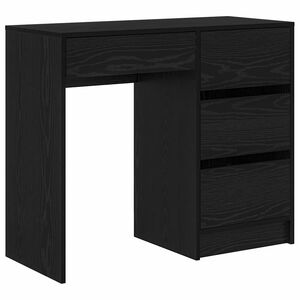 vidaXL Bureau Zwart Eiken Bewerkt hout 90 x 37,5 x 75 cm