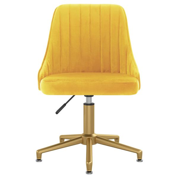 vidaXL Eetkamerstoelen draaibaar 4 st fluweel geel