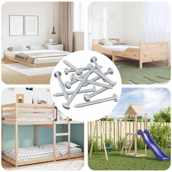 vidaXL Houten Schroef 3273 pcs Zilver 9,8 x 53 mm Staal