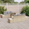 vidaXL Tuin Sofa Set met kussen 7 pcs Beige en Licht Grijs