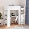 vidaXL Loft Bedframe met Bureau Wit 75 x 190 cm Bewerkt hout