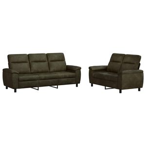 vidaXL Bankstel 2 pcs Legergroen Nep Suede Leer