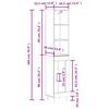 vidaXL Hoge kast 34,5x34x180 cm bewerkt hout sonoma eikenkleurig