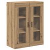 vidaXL Hoge kast met lade 2 pcs Artisan Eiken Geengineerd Hout en Glas
