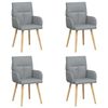 vidaXL Eettafelstoelen 4 st Stof Lichtgrijs 60 x 56 x 96 cm