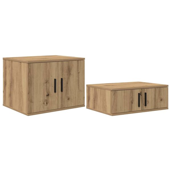 vidaXL Opbergkast 2 pcs Artisan Eiken 103 x 41 x 40 cm Bewerkt hout
