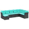 vidaXL 9-delige Loungeset met kussens poly rattan bruin