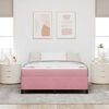 vidaXL Bedframe met matras Roze 140 x 200 cm Stof