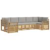 vidaXL Buiten bankenset 6 st Wit en Lichtgrijs Polyester