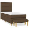 vidaXL Boxspring met matras stof donkerbruin 100x200 cm
