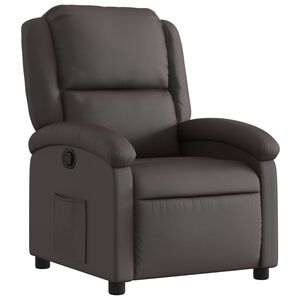 vidaXL Relaxfauteuil donkerbruin echt leer