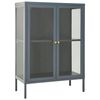 vidaXL Dressoir 75x35x105 cm staal en glas antracietkleurig
