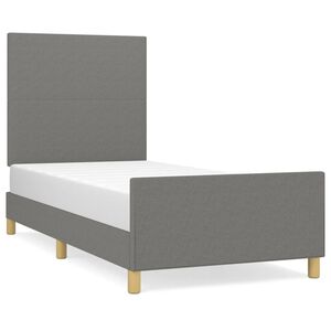 vidaXL Bedframe zonder matras 90x190 cm stof donkergrijs