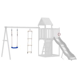 vidaXL Schommelzitje met touwladder polyetheen blauw