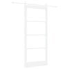 vidaXL Schuifdeur ORKDAL Wit 93 x 211 cm Massief grenenhout en glas