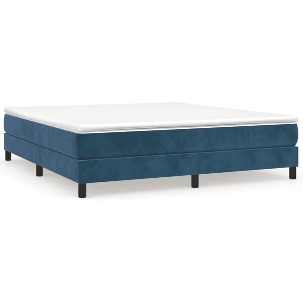 vidaXL Boxspring bed 160x200 cm fluweel donkerblauw