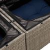 vidaXL 5-delige Loungeset met kussens poly rattan acacia grijs