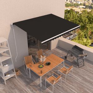 vidaXL Luifel automatisch uittrekbaar 400x350 cm antracietkleurig