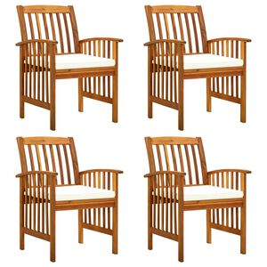 vidaXL Tuinstoelen 4 stuks met kussens, massief acaciahout