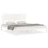 vidaXL Bedframe met hoofdbord massief hout wit Super King Size