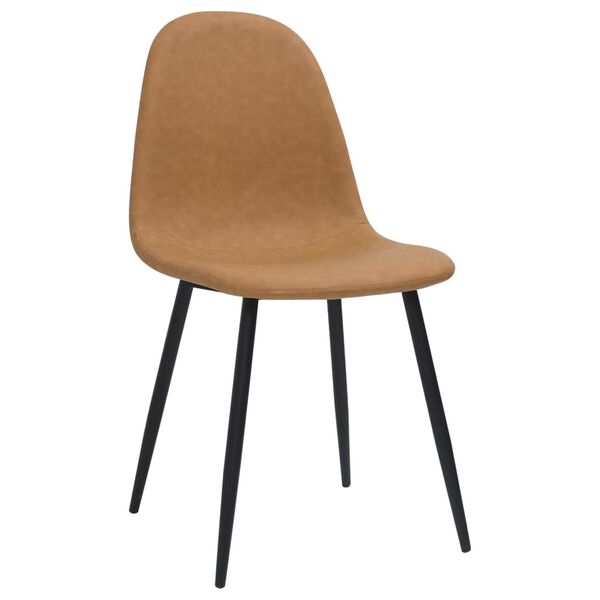 vidaXL Eetkamerstoelen 2 st 45x53,5x83 cm kunstleer lichtbruin