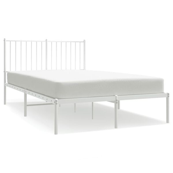 vidaXL Bedframe met hoofdbord metaal wit 120x190 cm