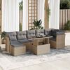 vidaXL 8-delige Loungeset met kussens poly rattan beige