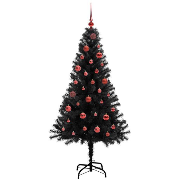 vidaXL Kerstboom met 150 LED met standaard Zwart 150 cm PVC
