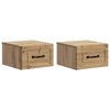 vidaXL Wandbeugel Bedkast 2 st Artisanaal eiken 34,5 x 33 x 20 cm