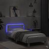 vidaXL Bedframe met hoofdbord en LED-verlichting wit 90x190 cm