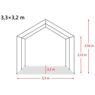 vidaXL Veetent verwijderbaar 550 g/m² 3,3x3,2 m PVC donkergroen