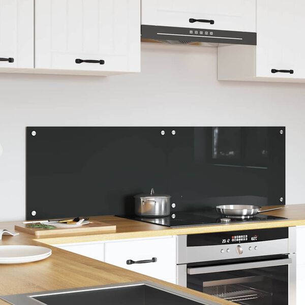 vidaXL Keuken Achterwand 2 pcs Donkergrijs 70 x 40 cm gehard glas