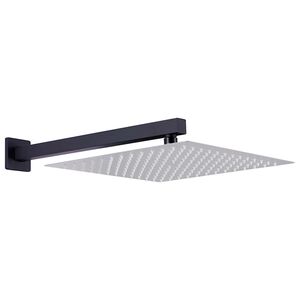 vidaXL Douchearm vierkant 30 cm roestvrij staal 201 zwart