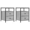 vidaXL Nachtkastjes 2 st 44x45x60 cm bewerkt hout grijs sonoma eiken