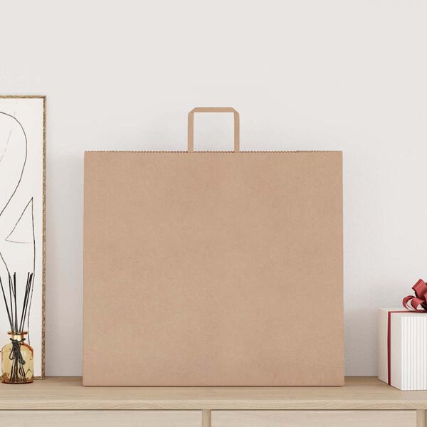 vidaXL Papieren zakken 250 st met hengsels 54x15x49 cm bruin