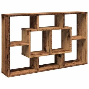 vidaXL Wandschap 85x16x52,5 cm bewerkt hout oud houtkleurig