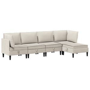 vidaXL Woonkamer Meubelset 5 st Havermout Stof