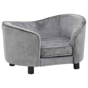vidaXL Hondenbank 69x49x40 cm pluche grijs