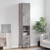 vidaXL Hoge kast 34,5x34x180 cm bewerkt hout grijs sonoma eikenkleurig